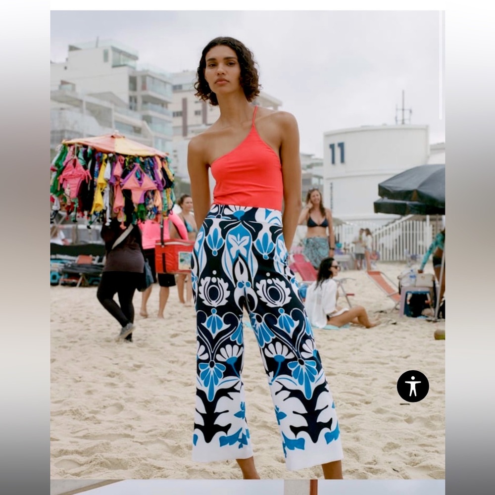 ZARA printed culotte pants